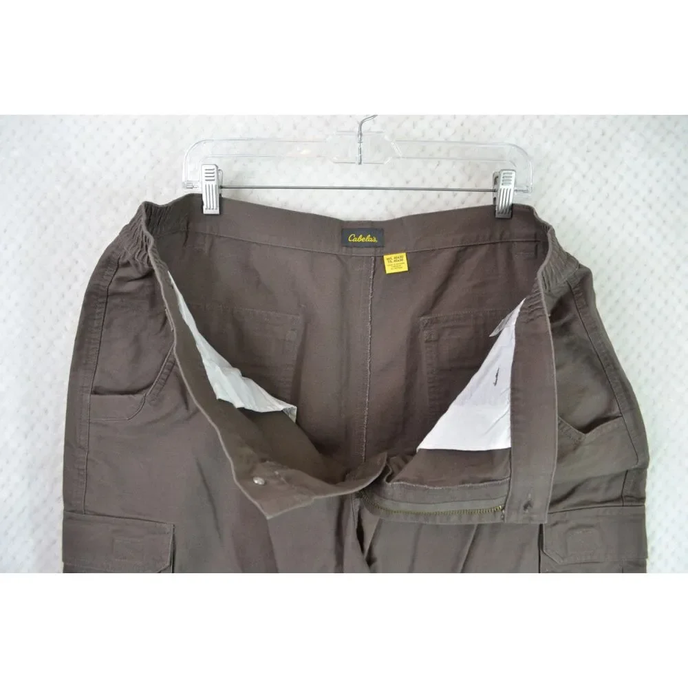 Cabela's Men's 40x30 Brown Heavyweight Canvas Hiking Reinforced Cargo Pants